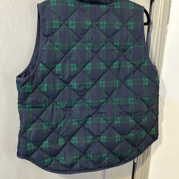 J. Crew Navy and Green Plaid Vest XL Holiday Winter Cozy Preppy Classic Outdoors - Picture 3 of 3